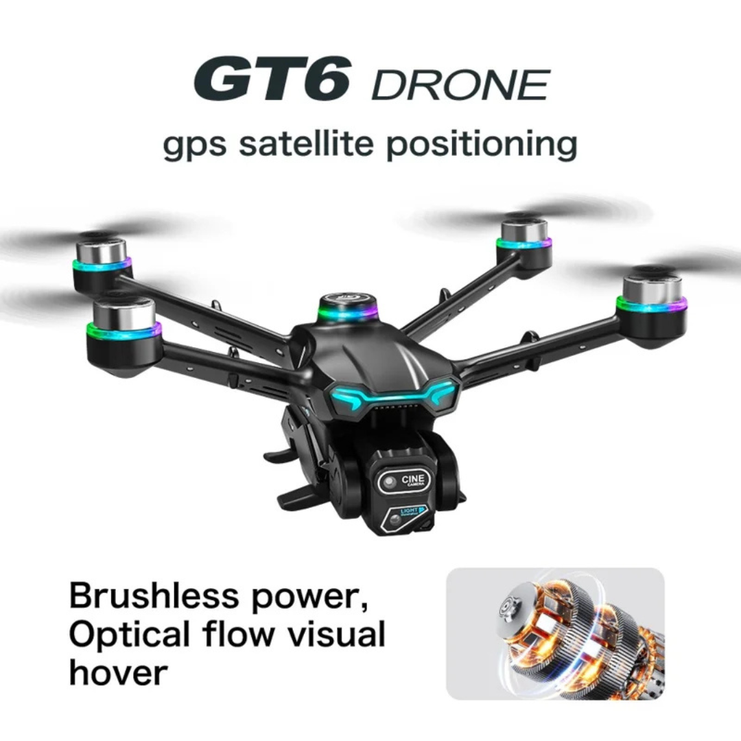 GT6 GPS Drone with RGB LED, Futuristic Design & Chargeable Controller | Best GPS Drone Under ₹8000