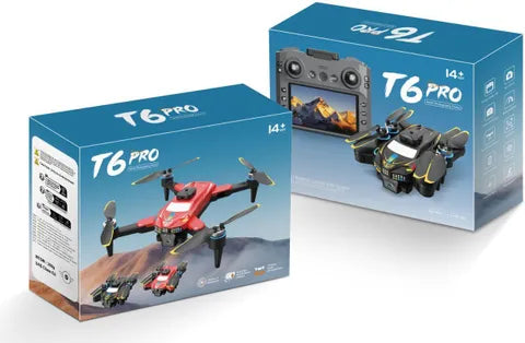 T6 Pro Drone with Racing Car Look Brushless Motor, Gimbal Camera & 4 Inch Display Controller | Best Drone Under ₹4000