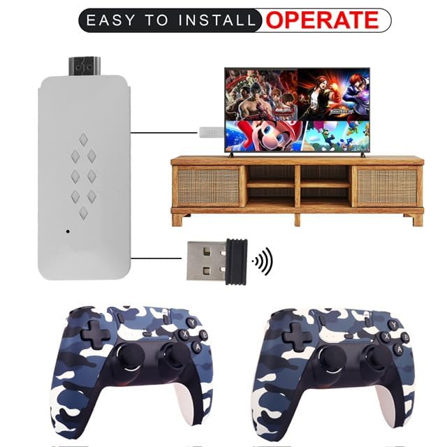 M22 Special Edition Gamestick with Camouflage Controllers, 25000+ Games & PSP Classics | Best Gaming Console