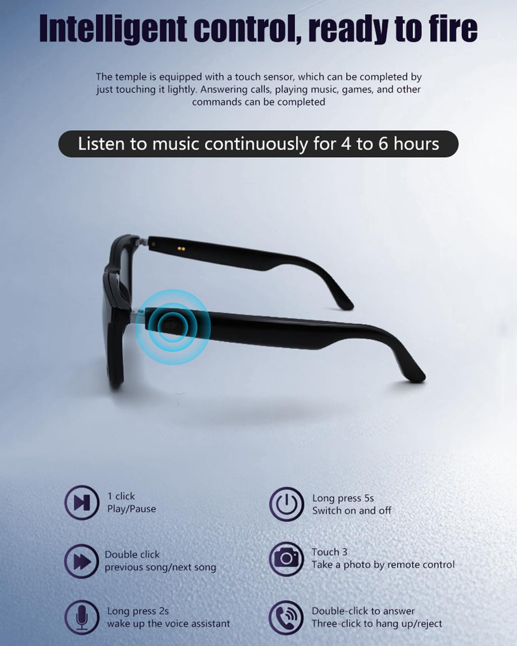 AI Bluetooth Smart Glasses with 7-9 Hours Battery, Music & Calling | Best Smart Glasses India