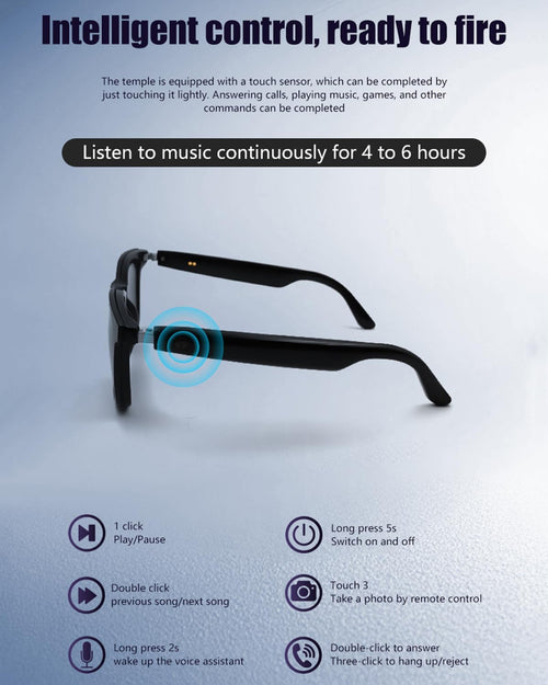 AI Bluetooth Smart Glasses with 7-9 Hours Battery, Music & Calling | Best Smart Glasses India