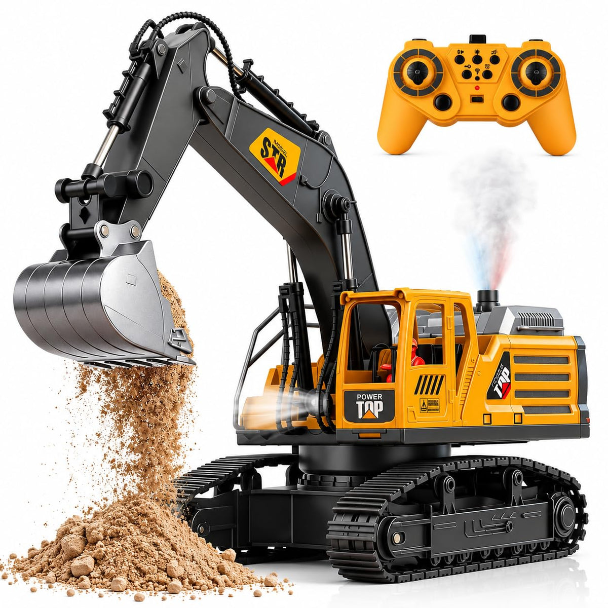 RC JCB Excavator with Working Arm, 360° Rotation, Metal Bucket & Free Dump Truck | Best RC Construction Toy