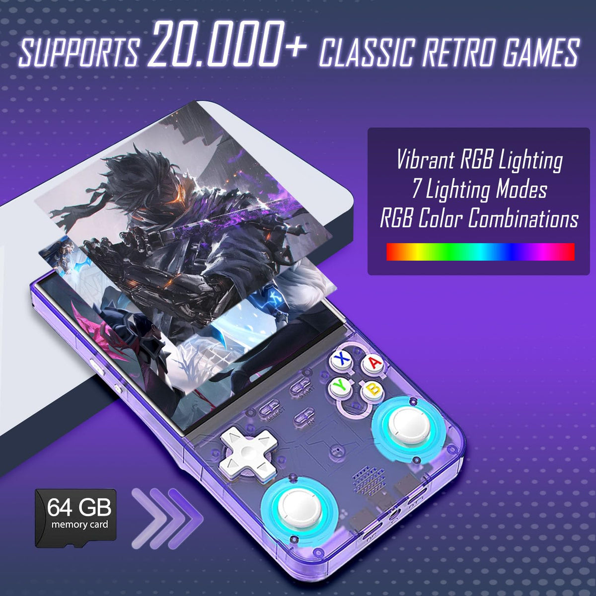 R36 Ultra Handheld Console with RGB Joysticks, 4 Inch Display & 20000+ Games | Best RGB Handheld India