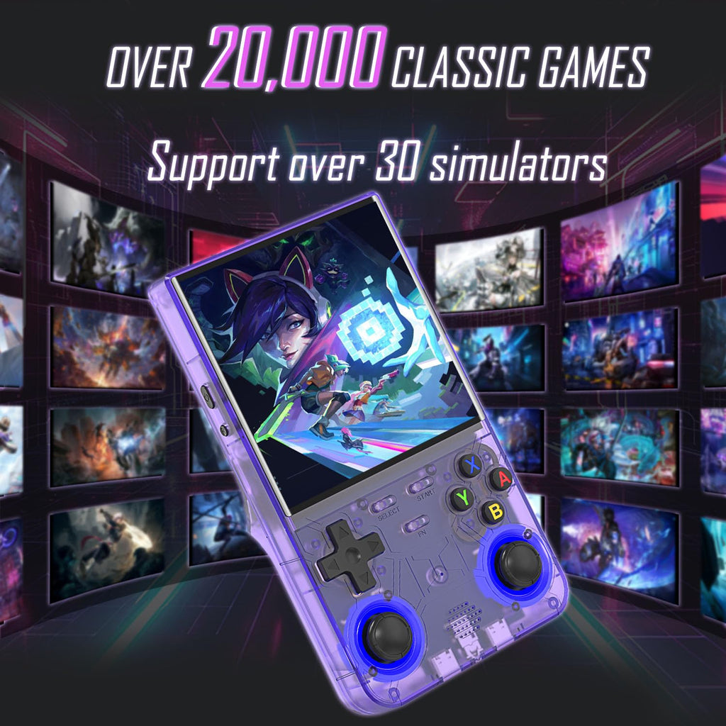 R36 Ultra Handheld Console with RGB Joysticks, 4 Inch Display & 20000+ Games | Best RGB Handheld India