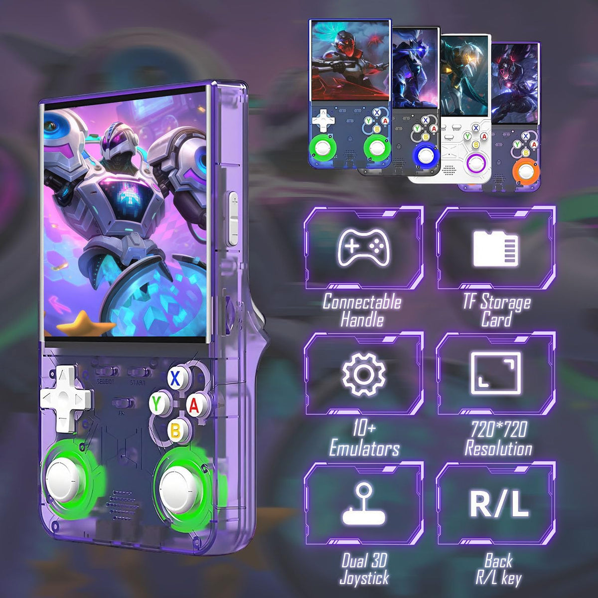 R36 Ultra Handheld Console with RGB Joysticks, 4 Inch Display & 20000+ Games | Best RGB Handheld India