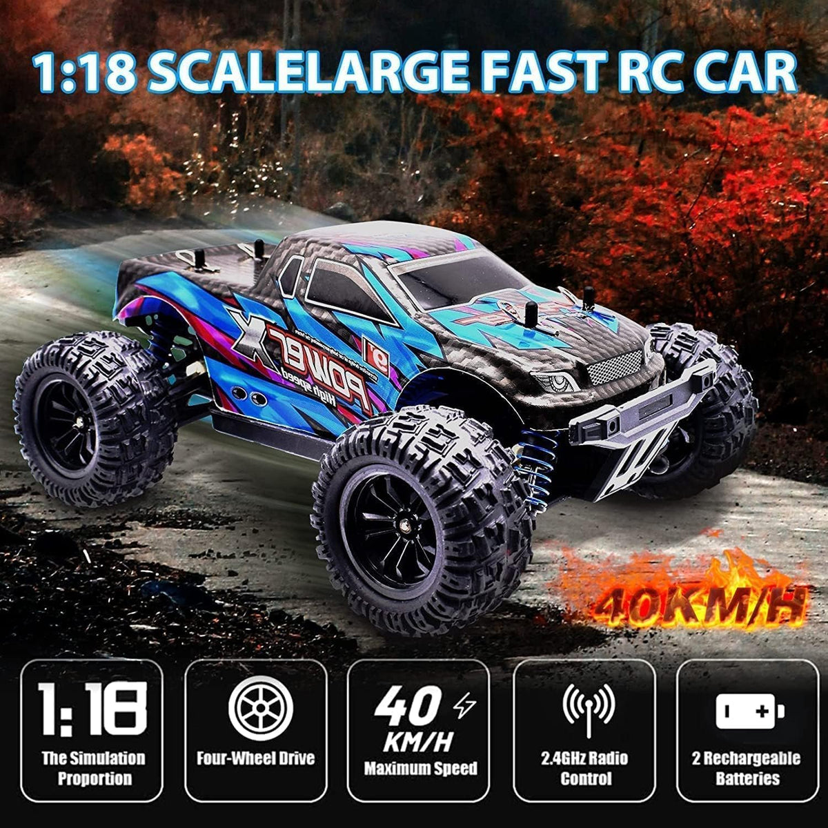 High Speed RC Car 40km/h with Big Rubber Tires & Super Powerful Motor | Best Fast RC Car India
