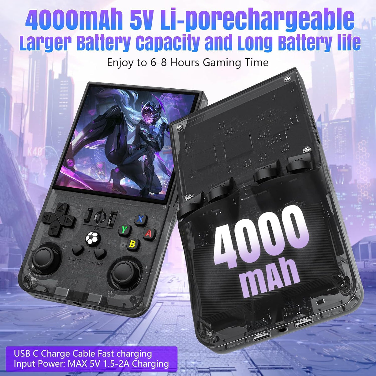 R36 Max Handheld Gaming Console with 4 Inch Display, Protective Case & 20000+ Games | Best Handheld Under ₹4000
