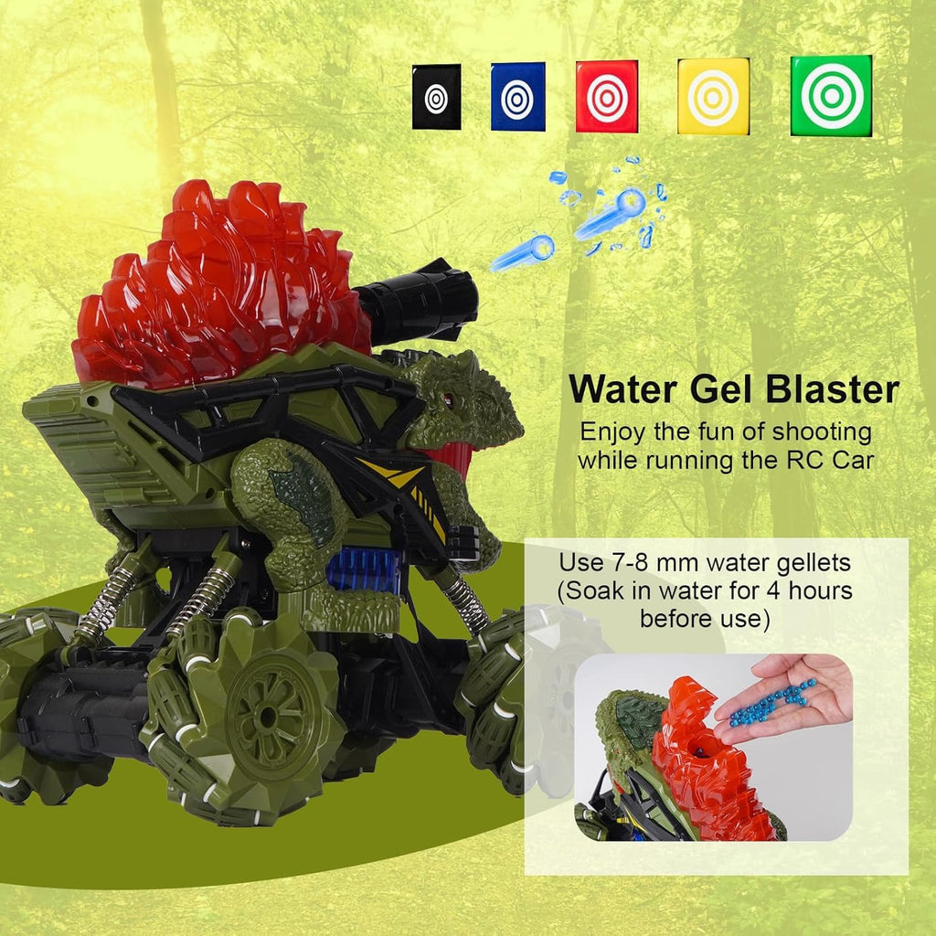 Dinosaur RC Car with Fog Smoke, Bubble Shoot & 4x4 Mechanical Tires | Best RC Toy for Kids India