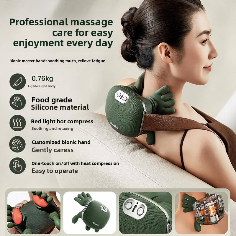 4D Shiatsu Neck & Shoulder Massager with Heat Compress & Bionic Hand Design | Best Massager India