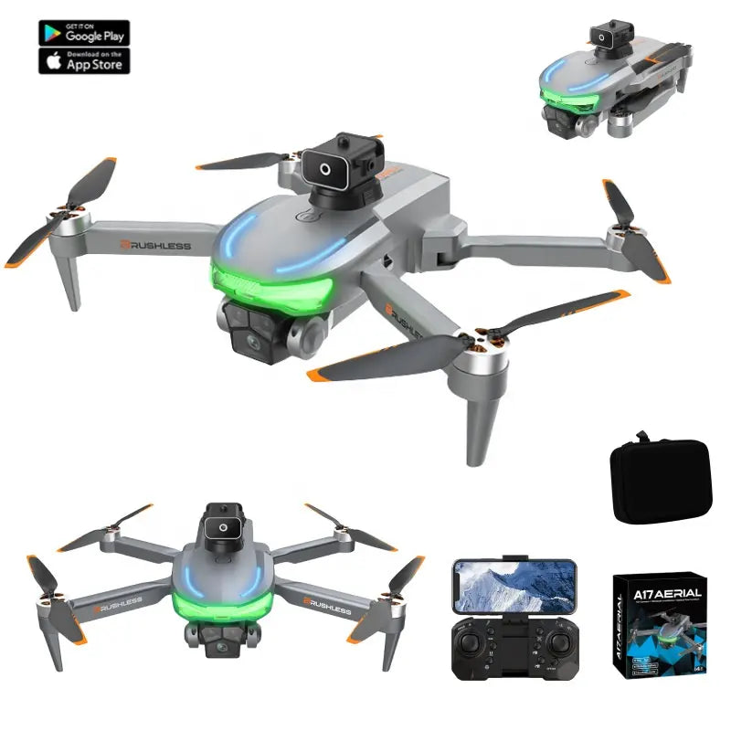 A17 Pro Drone with RGB LED Lights & Brushless Motor | Best Budget Drone India