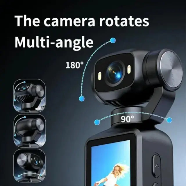Pocket Action Camera with 180° Rotating Lens, 1080p HD, Display Screen & Fill Light | Best Pocket Camera India