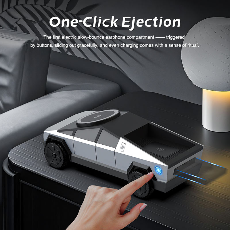CyberTruck-Style 3-in-1 Wireless Charger | Phone, Watch & Earbuds Charging Station