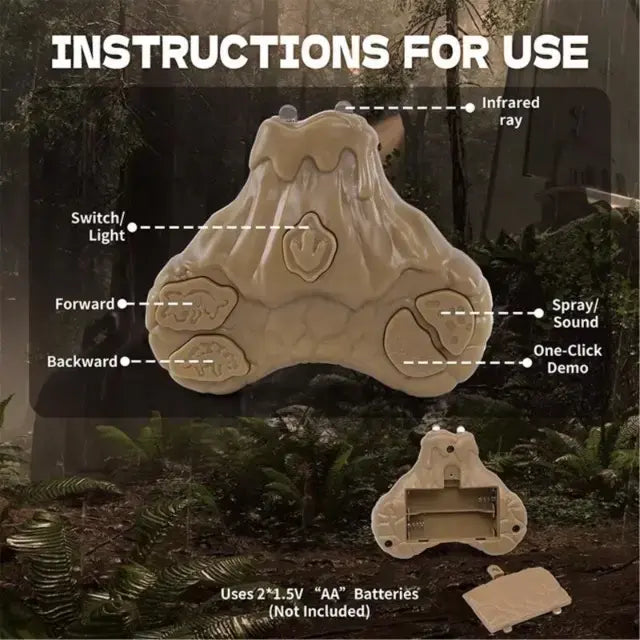 RC Walking Dinosaur Toy with Fog Spray, LED Lights & Unique Footprint Controller | Best Dino Toy India