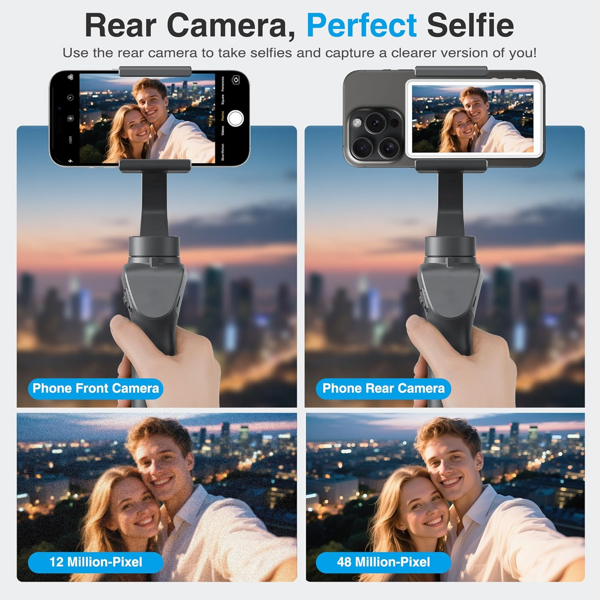 MagSafe Selfie Screen with Wireless Display for iPhone/Android Vlogging & Self Recording