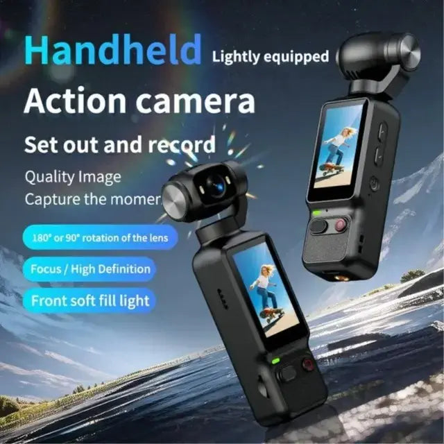 Pocket Action Camera with 180° Rotating Lens, 1080p HD, Display Screen & Fill Light | Best Pocket Camera India