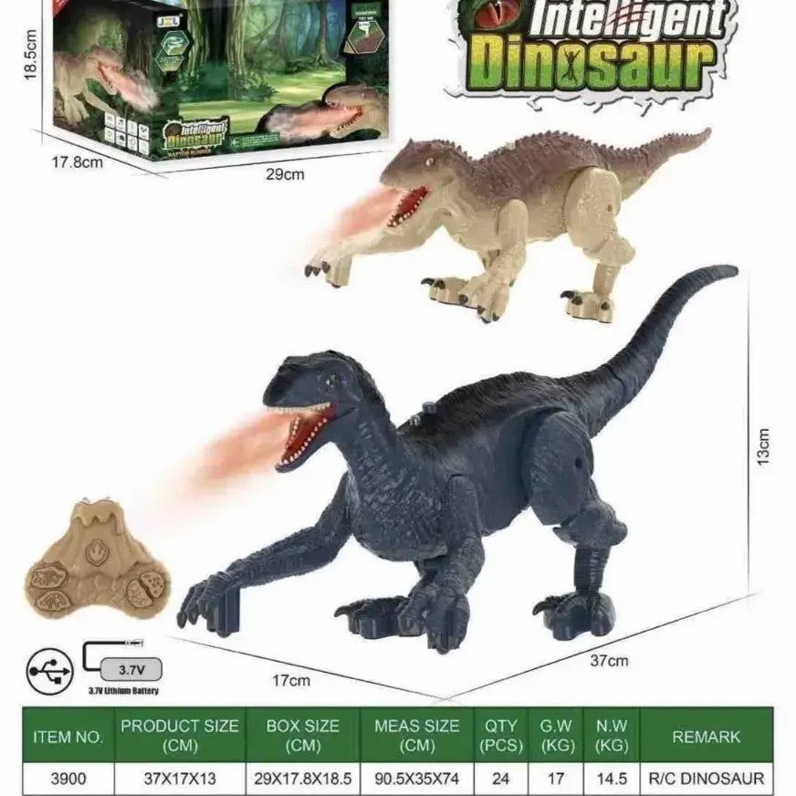 RC Walking Dinosaur Toy with Fog Spray, LED Lights & Unique Footprint Controller | Best Dino Toy India